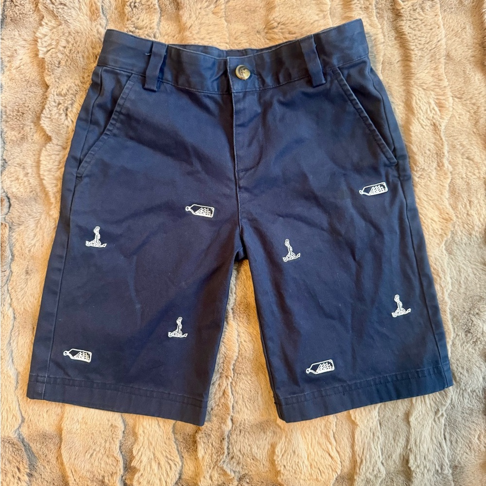 Brooks Brothers Dark Blue Shorts with Button Detail